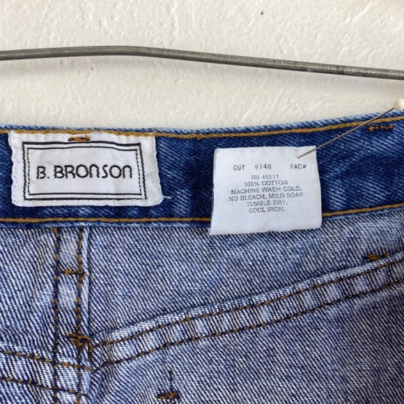 Vintage 90s B Bronson Women Denim Skirt Size 7 Button Front Five Pocket Mini USA - Picture 10 of 11
